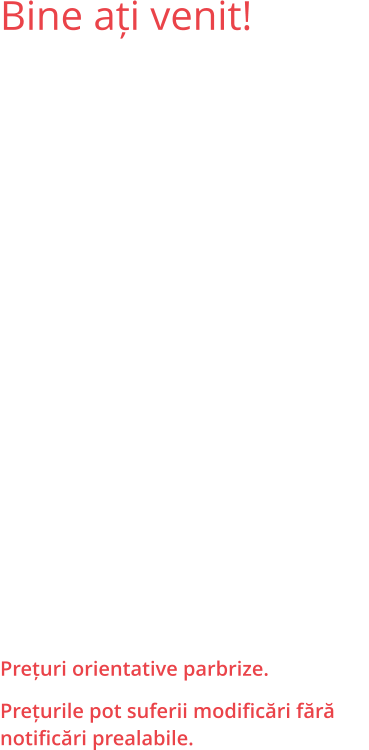 Bine ați venit! INTERGLASS MOTOR SRL se evidențiază ca domeniul de activitate principal prin vânzarea, montarea și repararea tuturor tipurilor de parbrize, lunete și geamuri laterale pentru toată gama de autovehicule, fiind acreditată de către Registrul Auto Român.  Deplasarea la sediul (domiciliul) clientului pentru montajul parbrizelor, lunetelor și geamurilor laterale este gratuită pentru București și zone limitrofe, garanția fiind de 2 ani.  Oferim de asemenea reparații parbrize la prețul de 30 lei, a 2-a reparație fiind gratuită.  Prețuri orientative parbrize.  Prețurile pot suferii modificări fără notificări prealabile.